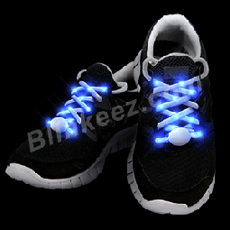 BLUE LED Light Up Flashing Shoelaces for Night Runs